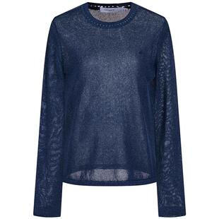 Navigare意大利小帆船圆领长袖针织衫女2026春季宽松薄款套头衫