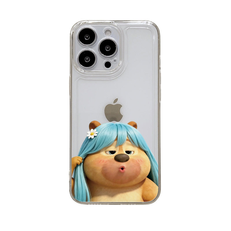 iPhone15可爱苹果13透明软小米17ULTRA卡通荣耀x70i适用14PLUS创意12ProMax比耶熊二OPPORENO16手机壳荣耀600