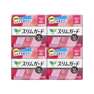 日本进口花王乐而雅护翼日用卫生巾瞬吸轻薄零触感25cm19片*4包