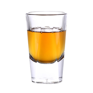 玻璃白酒杯 高脚烈酒杯 透明水晶小酒杯 刻花复古酒杯一口杯