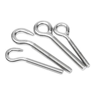 304不锈钢羊眼螺丝吊环螺栓带圈挂钩螺杆问号羊眼钩环闭口M4-M24
