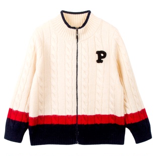 儿童羊绒衫宝宝外套高端女童羊毛衫100%纯山羊绒圆领男童毛衣开衫