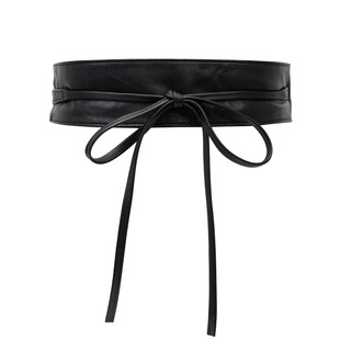 羊皮腰封女真皮宽腰带红色黑色配裙子大衣毛衣配饰皮带新款高级感