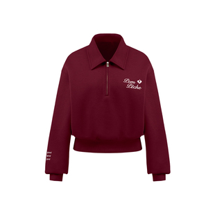 马年限定运动卫衣红色上衣女26年春季新年款Polo领网球服PomPeche