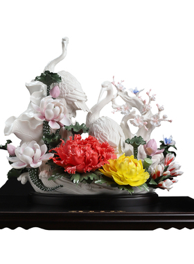 陶瓷牡丹花摆件客厅乔迁祝福送礼