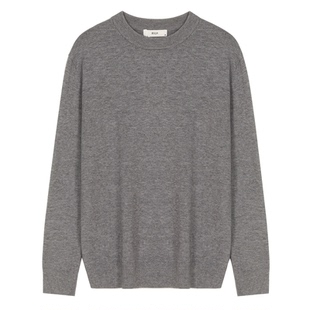 BSIJA/毕厶迦2025冬季圆领毛衣简约休闲柔软舒适打底羊毛针织衫