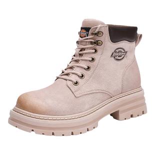 Dickies马丁靴女2025秋冬季新款短靴加绒保暖靴子大黄靴户外靴子