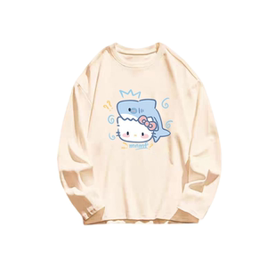 hellokitty纯棉长袖T恤女童亲子装春秋季新款中大童打底衫t上衣服