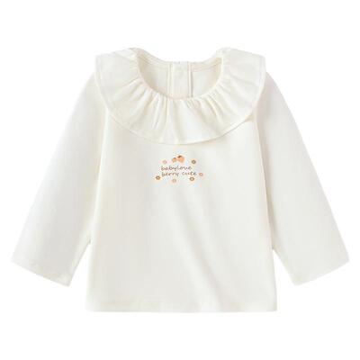 babylove【安心柔】女宝宝长袖t恤春秋婴儿纯棉打底衫甜美上衣