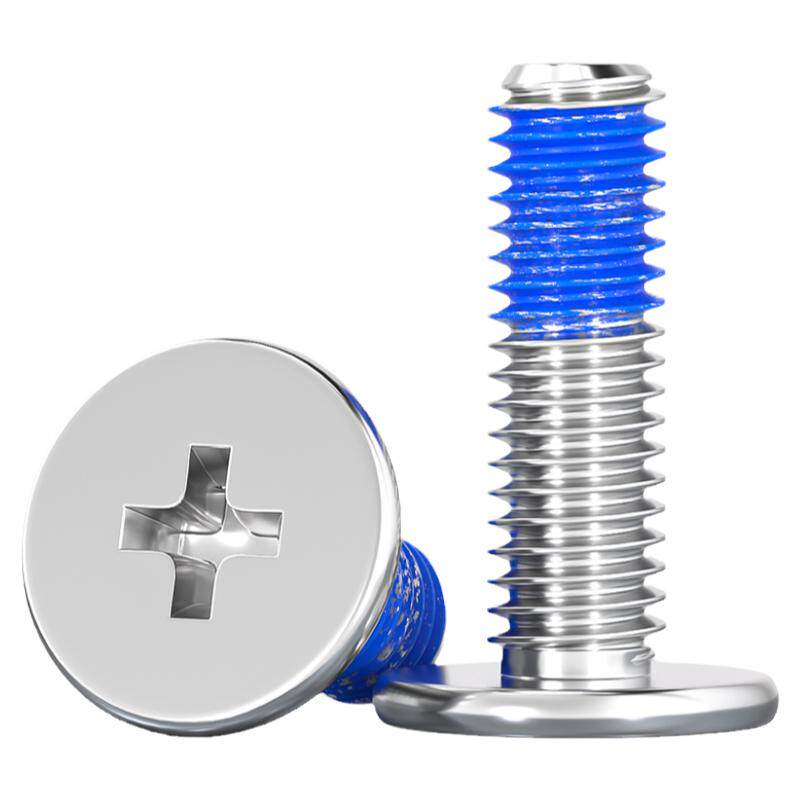 304不锈钢薄头扁平头十字CM点胶防松动螺纹胶涂蓝胶螺丝钉M1.2-M8