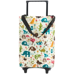 便携手拉买菜车可折叠拖轮包手提带轮买菜袋多功能超市环保小拉车