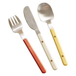 kimscook不锈钢勺子牛排刀叉西餐具套装家用正餐不锈钢餐具三件套