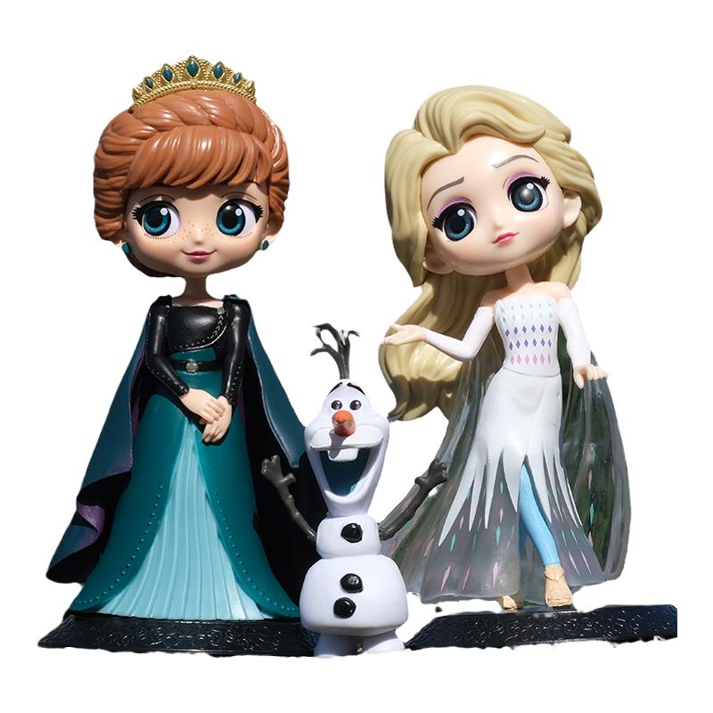 Q posket冰雪奇缘爱莎艾莎公主 安娜 elsa 模型 礼物手办蛋糕摆件