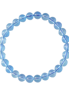 天然海蓝宝手串女款冰种水晶手链