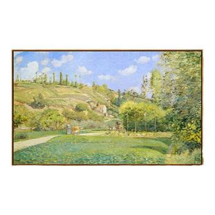 新品 毕沙罗《春天里的郊野》餐厅版画玄关走廊客厅背景墙装饰画