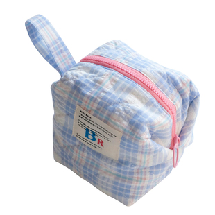 BLEU et ROSE【豆腐包】原创ins立体格纹化妆包便携大容量可爱