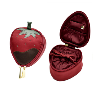 可爱大草莓首饰收纳包便携旅行首饰盒手镯饰品收纳盒随身迷你精致