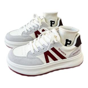 人本厚底小白鞋女款2026春季新款爆款时尚百搭学生休闲运动板鞋子