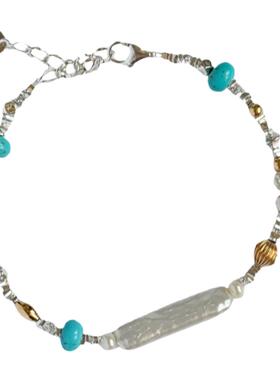 纯银14K包金天然珍珠小众手链女