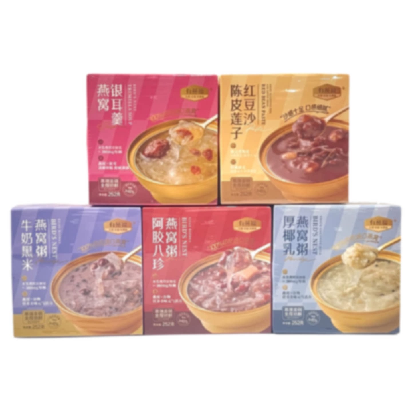 有燕福阿胶八珍厚椰乳牛奶黑米即食燕窝粥银耳羹陈皮莲子红豆沙