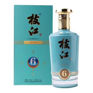 枝江大曲官方旗舰店 枝江真年份6浓香纯粮食白酒整箱52度1瓶500ml