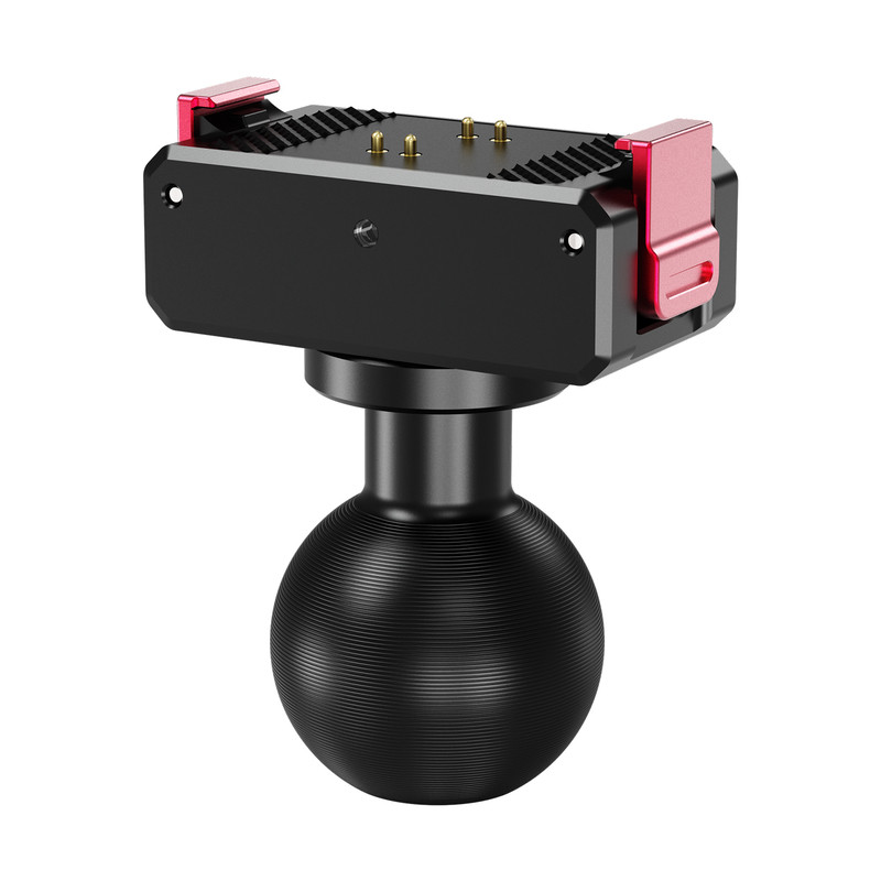 适用大疆Osmo Nano双向磁吸可充电快拆底座 25.4mm球头夹骑行配件