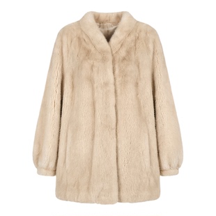 CHU楚妞[奶绒]哥本哈根皇冠短二水貂皮毛皮草2025冬季新款女外套