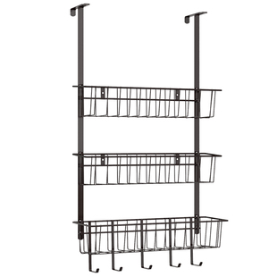 门后挂钩置物架悬挂厨房门背挂篮包包收纳筐卧室门上挂衣架加长臂
