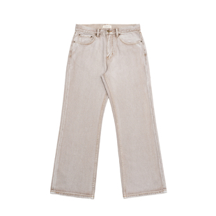 TBR 石膏燕麦色水洗极简素牛elegant版型宽松直筒牛仔裤