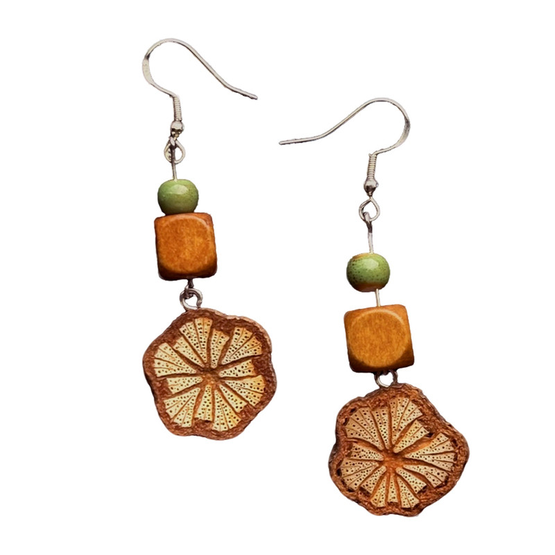 原创森系复古S925银钩耳环