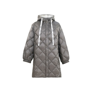 HONRN/红人防风保暖连帽白鹅绒羽绒服外套冬季女中长款HI55YR091