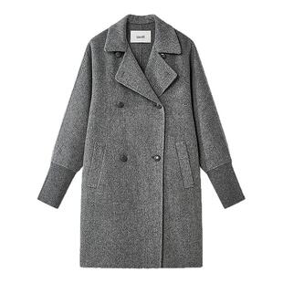 【匠心混纺羊绒】Laurel劳芮新款双排扣中长大衣LWL364D02700