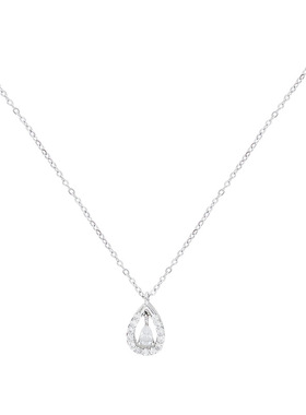气质闪锆灵动水滴吊坠锁骨链高级