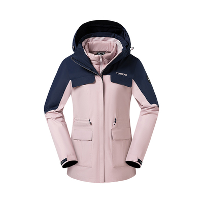 探路者冲锋衣女25秋冬户外三合一羽绒内胆可拆卸防风防水两件套