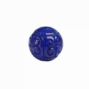 天然原矿青金石雕刻回纹珠圆珠顶珠多宝diy手串配件饰品散珠单珠