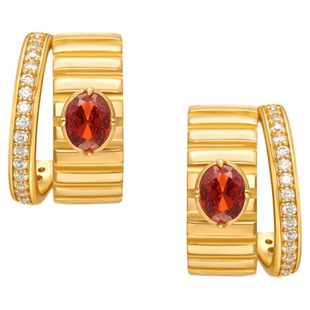 新品Oups章若楠张婧仪同款华灯初上耳环镶钻C形耳钉马年耳饰原创