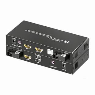 捷幂 HDMI光端机音视频转光纤收发器延长器4K高清1080P监控投影带USB鼠标键盘KVM单纤单模20KM传输