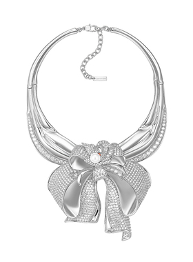 【叶童同款】MOH动物絮语系列天鹅舞密镶水晶珍珠蝴蝶结项链礼物