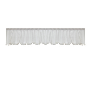 简约竖百叶白色褶皱帘头网红款免打孔自粘魔术贴窗帘窗纱卧室客厅