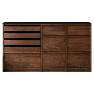 浮生记/黑胡桃木茶水柜客厅柜子置物柜家用靠墙小边柜岩板餐边柜