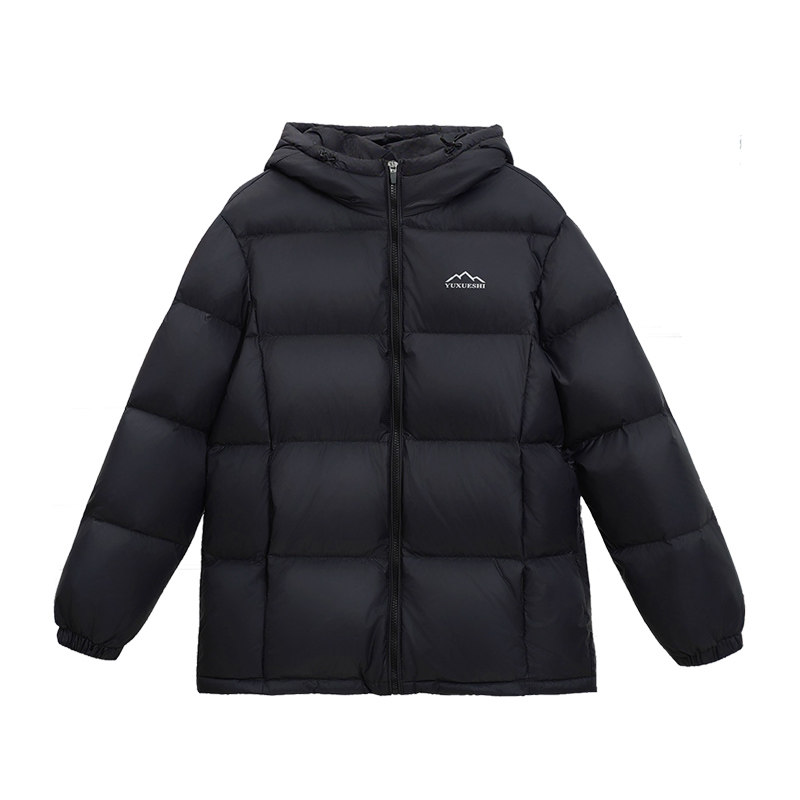 2025新款冬季羽绒服女短款连帽90白鸭绒雪山加厚宽松面包服户外套