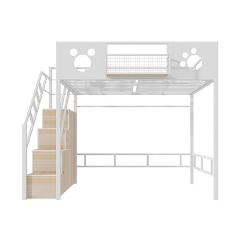 铁艺高架床loft床省空间儿童床复式阁楼床公寓多功能上铺悬空吊床