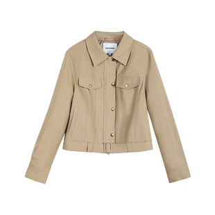 pusumede 街区故事 美式廓形翻领夹克女秋冬全棉休闲保暖长袖外套