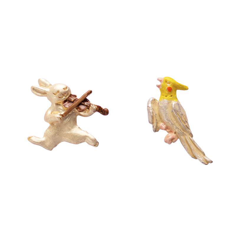 Palnartpoc唱歌的鹦鹉耳环