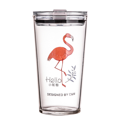 带吸管水杯子玻璃网红