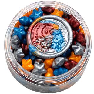 火漆印章新年蜡粒马卡龙色星星火漆蜡套装唯美新春蜡粒混色手账信封蜡封口腊咕卡儿童玩具女孩火星动手能力蜡