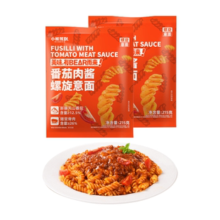小熊驾到意大利面螺旋儿童番茄肉酱包黑椒牛肉风味意面家庭速食面