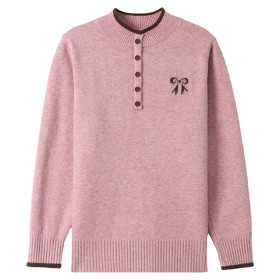 恒源祥女圆领加厚羊毛打底衫