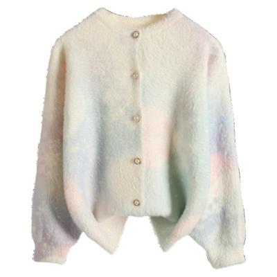 女童水貂绒开衫加厚毛衣外套2025秋冬双面绒针织衫女宝宝内搭上衣