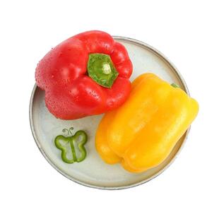 【廊下滋味】红黄彩椒500g 灯笼椒 甜辣椒 新鲜圆椒 沙拉蔬菜食材